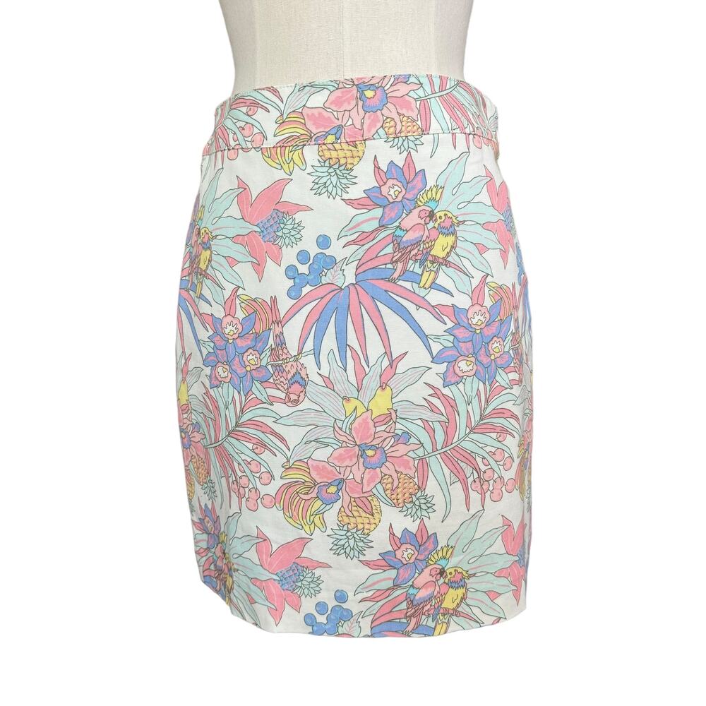 Talbots Skirt Women's 2p Petite Tropical Pastel Floral Pencil Skirt Summer Beach